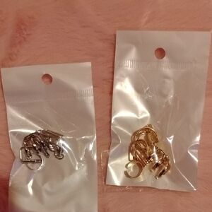 Elegant Gold and Silver Ear Clip Set